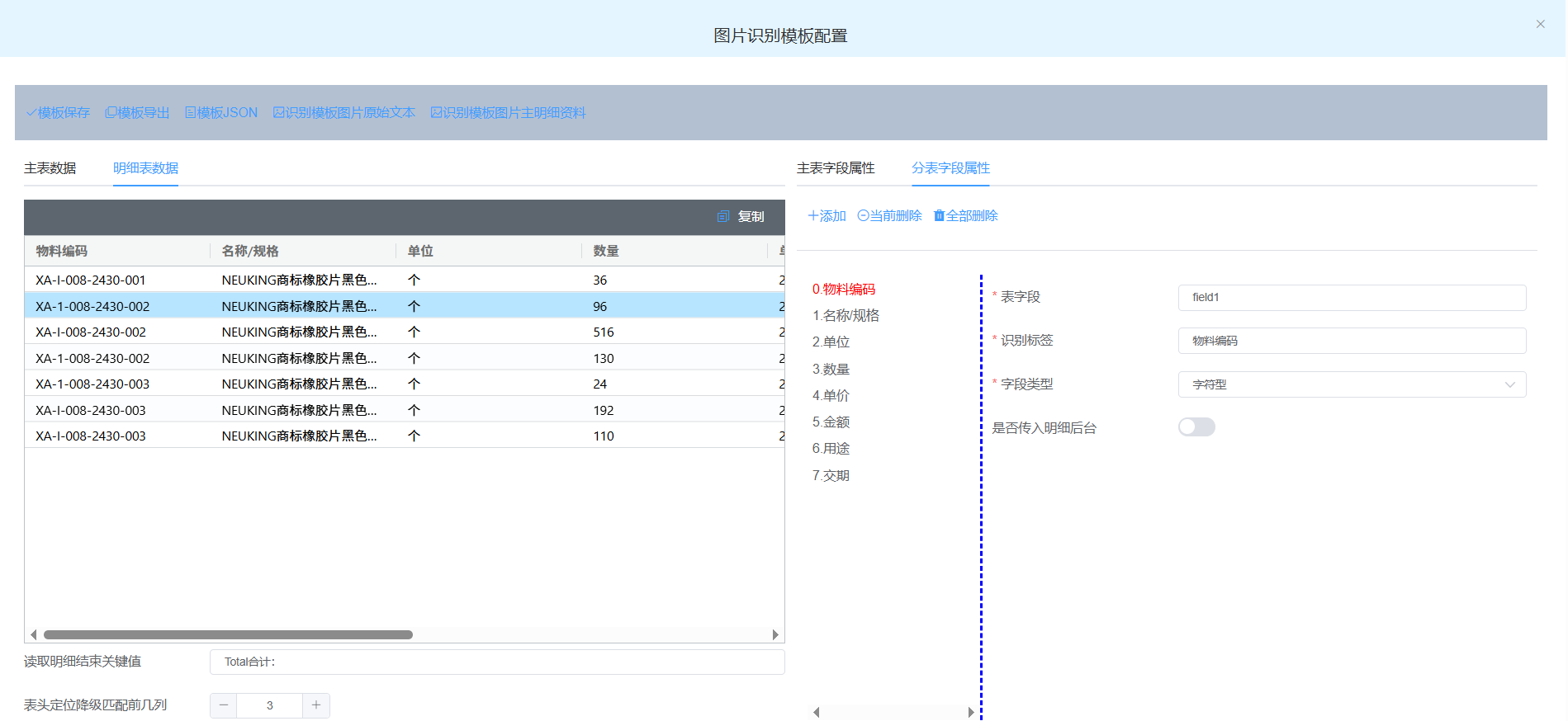 图片识别模版
